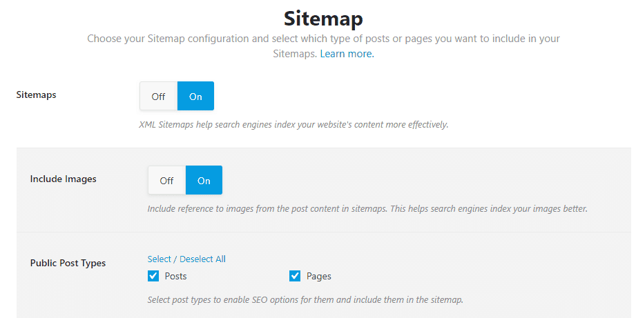 Sitemap-Setting